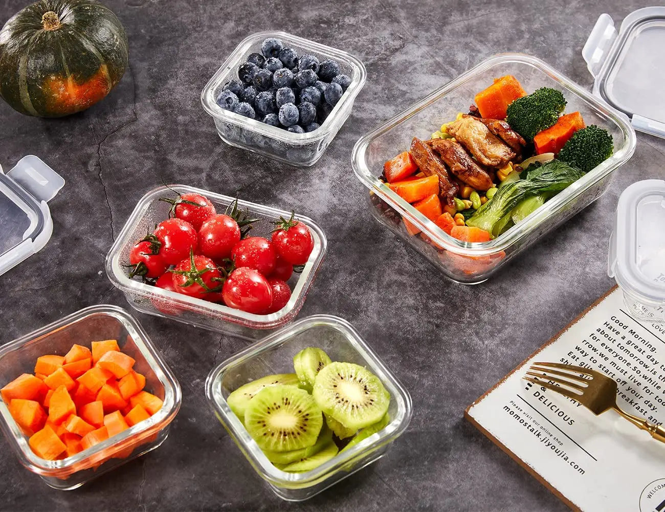 Glass Food Storage Containers with Lids Airtight, Glass Meal Prep Containers for Lunch Food Storage with Lids, 24 Pcs Glass Food Container Set-100% Leak Proof -BPA Free-Microwave, Oven, Freezer and Dishwasher Safe